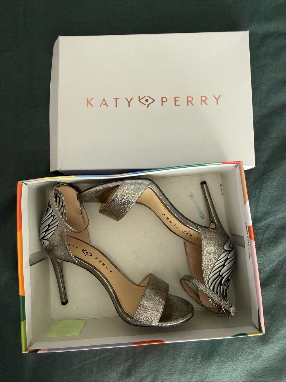 Katy Perry The Alexann Ankle-Strap Stiletto Heels with Feathered Heel Detail - Picture 2 of 4